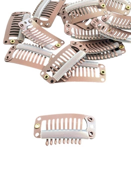 Spinki Clip in do taśm 3,2 cm brązowe 10 szt