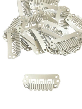 Spinki Clip in do taśm 2,8 cm blond platynowy 10 szt