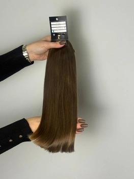 Włosy dziewicze 41 cm 126 gr chłodny odcień brązu