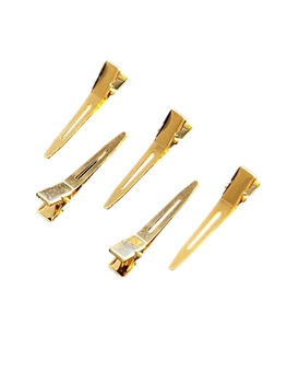 Spinki Clipsy do włosów metalowe złote 4,5 cm
