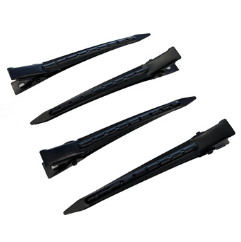 Spinki Clipsy do włosów metalowe czarne 10 szt 4,5 cm