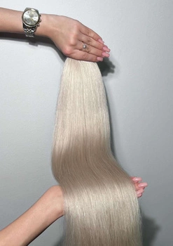 Włosy naturalne 50 cm Lux Soft platynowy chłodny blond  150gr