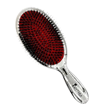 Szczotka do włosów z włosiem dzika w eleganckim pudełku - SILVER