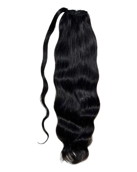 Kucyk doczepiany z włosów naturalnych 60 cm falowane