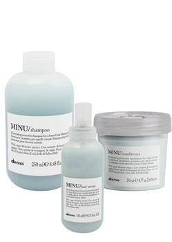 Davines ZESTAW MINU: Szampon + Odżywka + Serum do włosów farbowanych