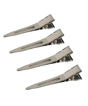 Spinki Clipsy do włosów metalowe srebrne 10 szt 4,5 cm