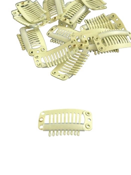 Spinki Clip in do taśm 3,2 cm jasny blond 10 szt