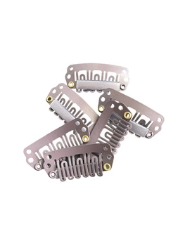 Spinki Clip in do taśm 2,8 cm ciemny brąz 10 szt