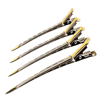 Spinki Clipsy do włosów metalowe srebne 9 cm 10 szt