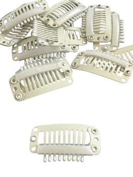 Spinki Clip in do taśm 3,2 cm blond platynowy 10 szt