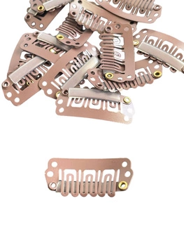 Spinki Clip in do taśm 2,8 cm brązowe 10 szt